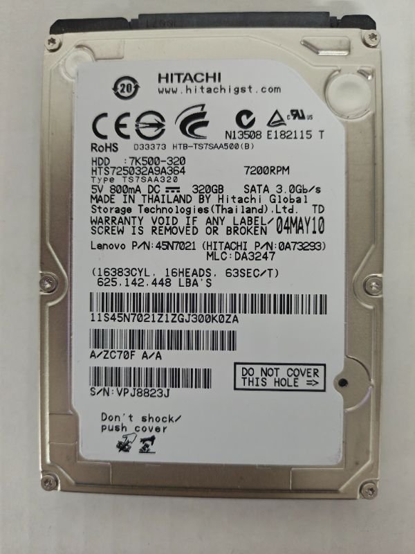 Hitachi Travelstar 320GB 2.5" SATA 7200RPM